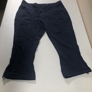 Columbia Nylon Hiking Capri Pants Womens 12‎ Blue Zip Pocket Gorpcore Outdoors
